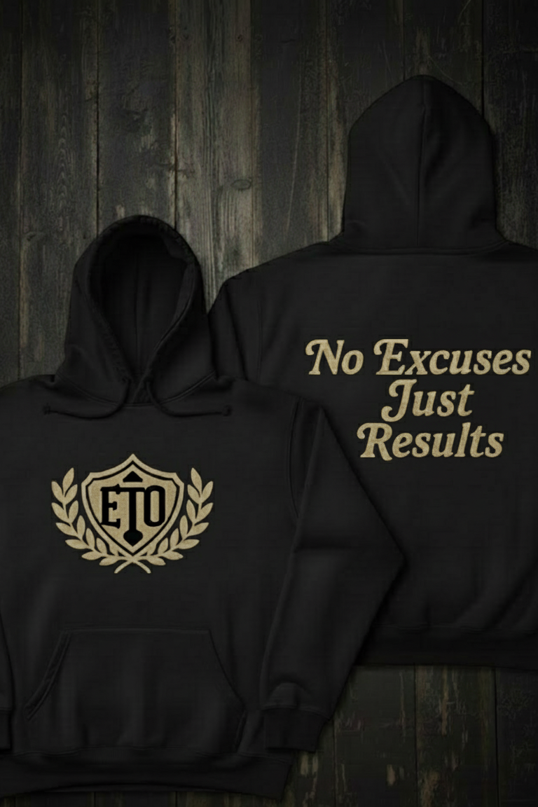 ETO Victory Emblem No Excuses Just Results Hoodie (Black)