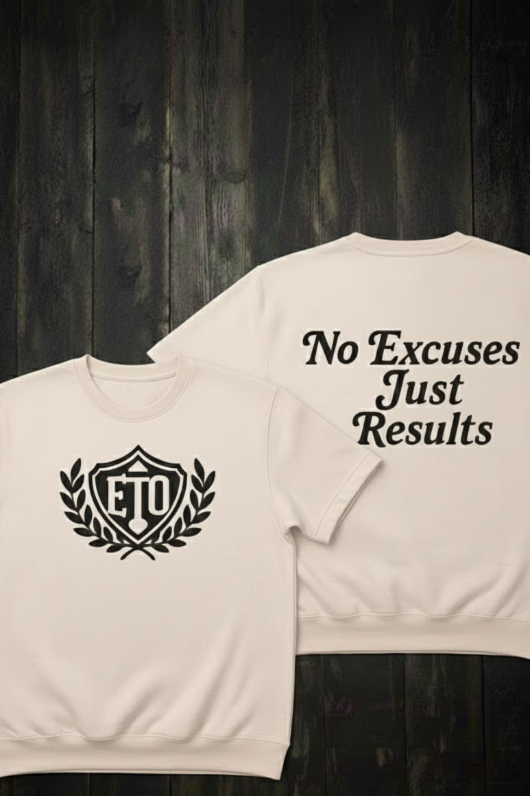 ETO Victory Emblem No Excuses Just Results Tee (Beige)