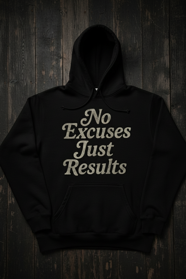 No Excuses Just Results Hoodie (Black)