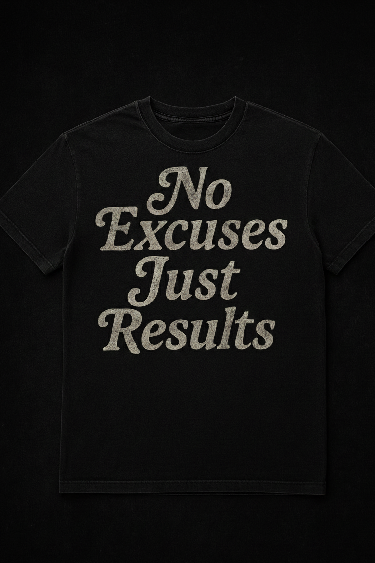 No Excuses Just Results Tee (Black)