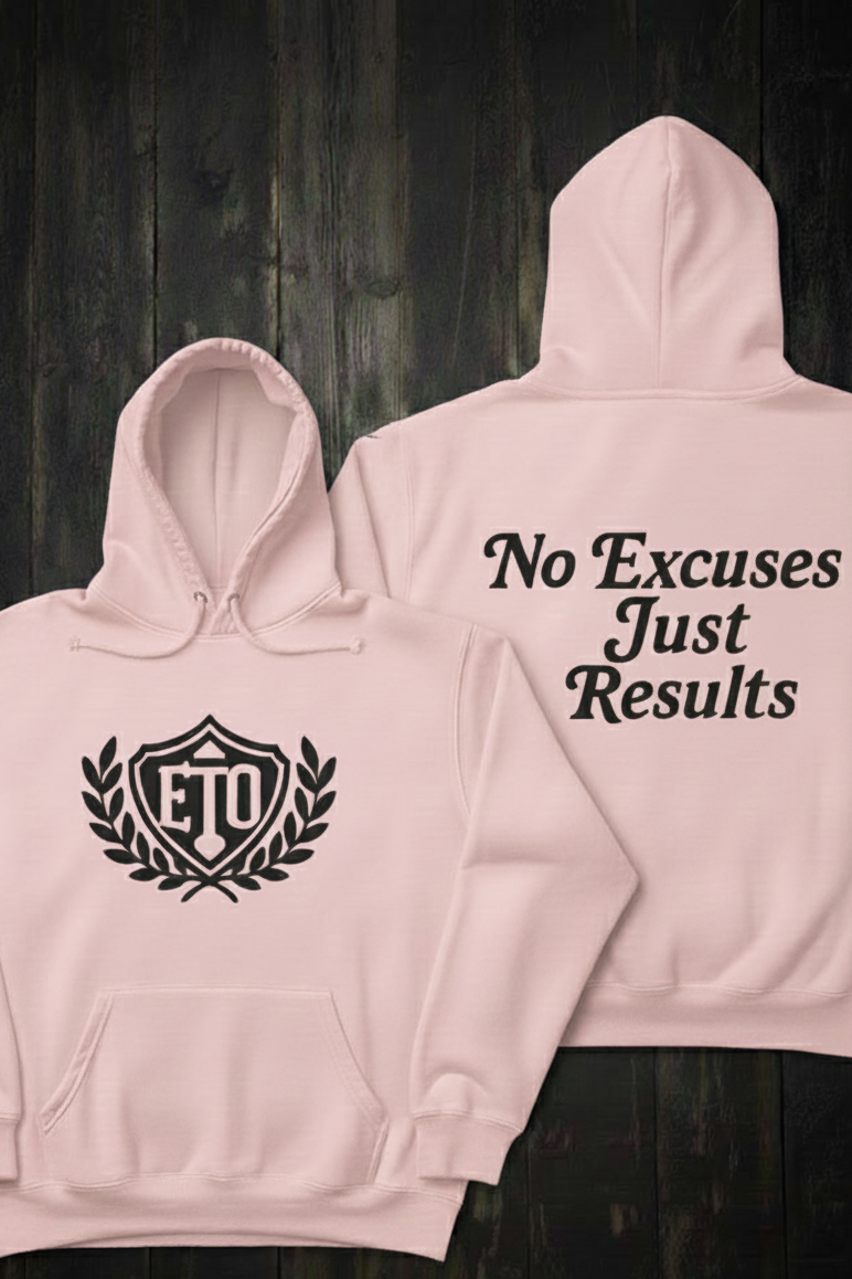 ETO Victory Emblem No Excuses Just Results Hoodie (Pink)