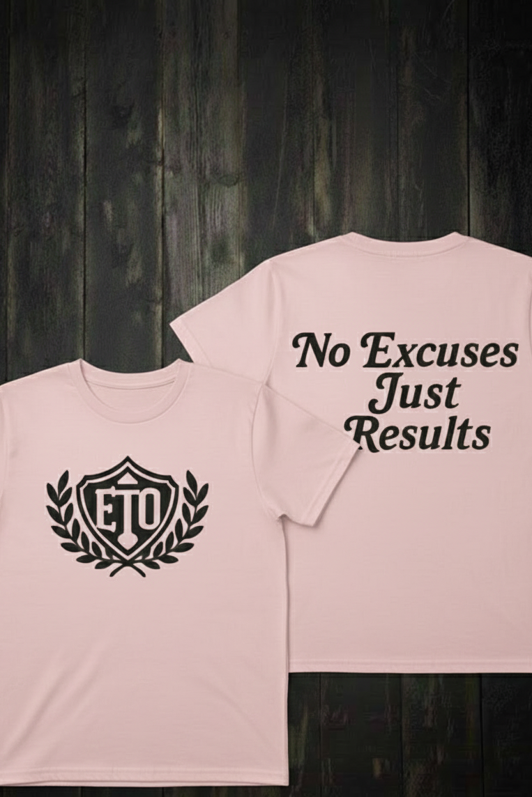 ETO Victory Emblem No Excuses Just Results Tee (Pink)