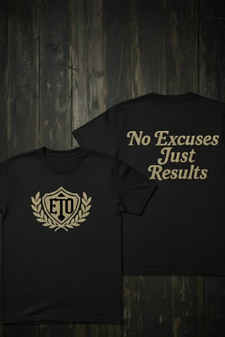 ETO Victory Emblem No Excuses Just Results Tee (Black)