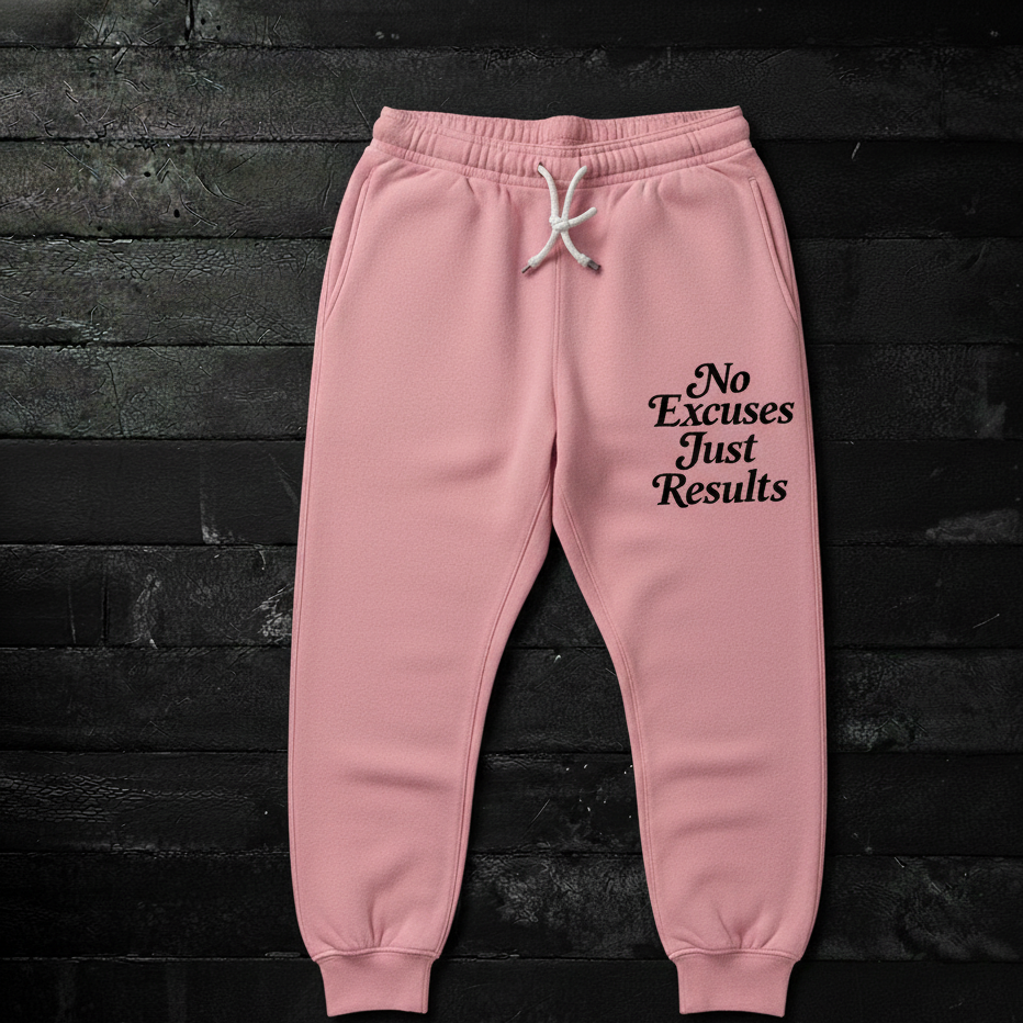 No Excuses Just Results Sweatpants (Pink)